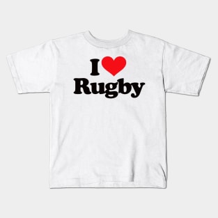 I LOVE RUGBY T SHIRT - MINIMALIST Kids T-Shirt